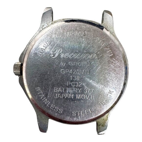 Gruen Precision Quartz Watch Stainless Steel Japan Movement Vintage Parts Repair - Picture 3 of 5
